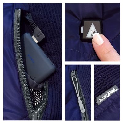 Image showing  Women's 5V Battery Heated Long Puffer Jacket with Fur Hood