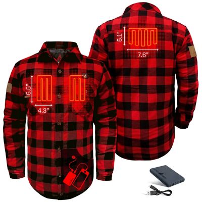 Image showing  5V Battery Heated Flannel Work Shirt
