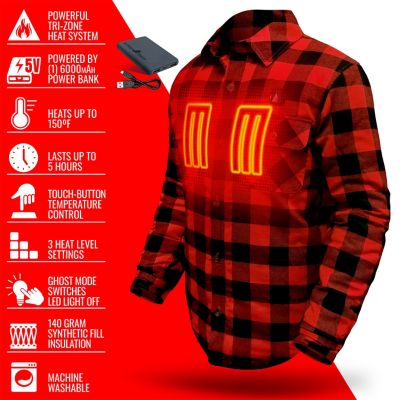 Image showing  5V Battery Heated Flannel Work Shirt
