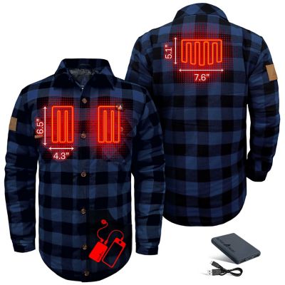 Image showing  5V Battery Heated Flannel Work Shirt