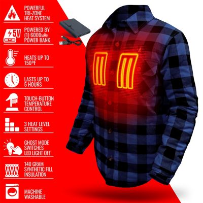 Image showing 4 th ActionHeat 5V Battery Heated Flannel Work Shirt