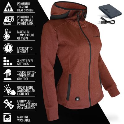 Image showing 2 th ActionHeat Women's 5V Battery Heated Slim Fit Hoodie