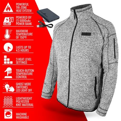 Image showing  Men's 5V Battery Heated Sweater Jacket