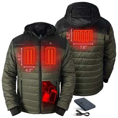Image showing  Men's 5V Battery Heated Poconos Puffer Jacket with Hood