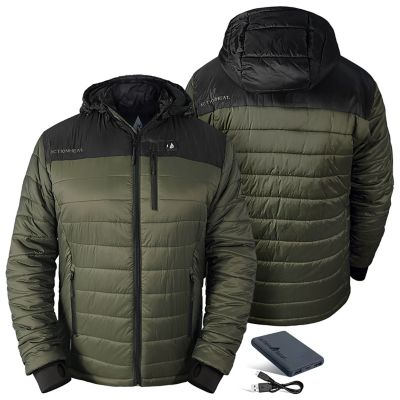 Image showing 8 th ActionHeat Men's 5V Battery Heated Poconos Puffer Jacket with Hood