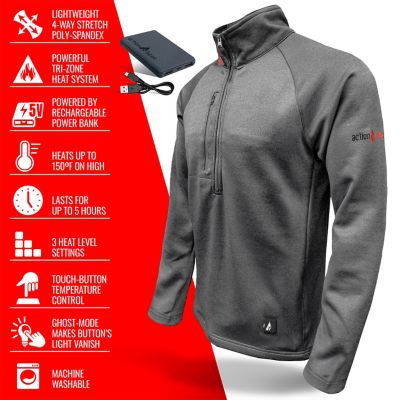 Image showing  Men's 5V Battery Heated 1/2 Zip Up Shirt