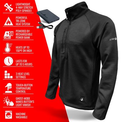 Image showing  Men's 5V Battery Heated 1/2 Zip Up Shirt