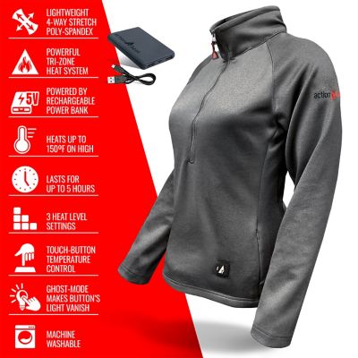 Image showing  Women's 5V Battery Heated 1/2 Zip Up Shirt