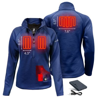 Image showing  Women's 5V Battery Heated 1/2 Zip Up Shirt