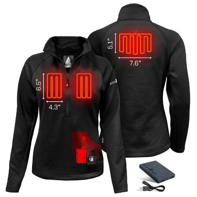 Image showing  Women's 5V Battery Heated 1/2 Zip Up Shirt