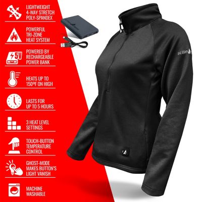 Image showing  Women's 5V Battery Heated 1/2 Zip Up Shirt