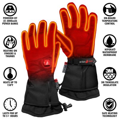 Image showing  Men's Leather 5V Battery Heated Premium Winter Gloves, 1-Pair