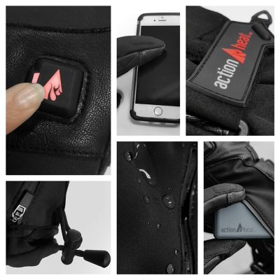 Image showing 5 th ActionHeat Men's Leather 5V Battery Heated Premium Winter Gloves, 1-Pair