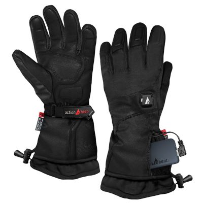 Image showing  Men's Leather 5V Battery Heated Premium Winter Gloves, 1-Pair