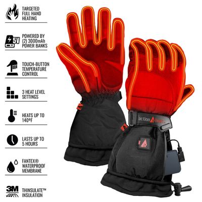 Image showing  Men's Polyester 5V Battery Heated Snow Winter Gloves, 1-Pair
