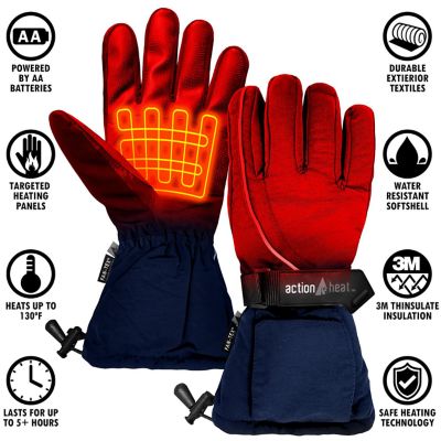 Image showing  Men's Polyester AA Battery Heated Snow Winter Gloves, 1 Pair