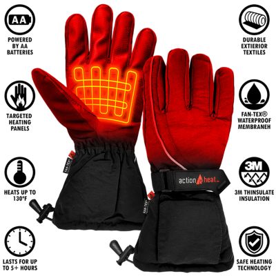 Image showing  Women's Polyester AA Battery Heated Winter Snow Gloves, 1-Pair