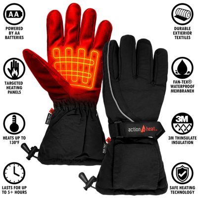 Image showing 5 th ActionHeat Women's Polyester AA Battery Heated Winter Snow Gloves, 1-Pair