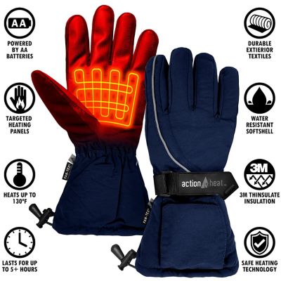 Image showing 6 th ActionHeat Women's Polyester AA Battery Heated Winter Snow Gloves, 1-Pair