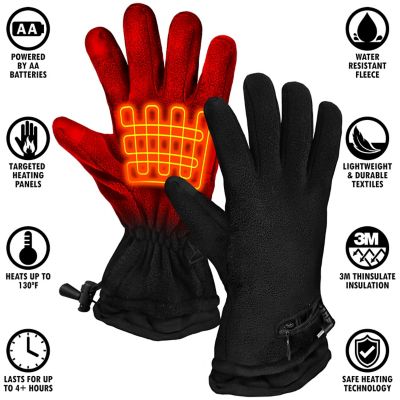Image showing  Unisex Adult AA Battery Heated Fleece Winter Gloves, 1-Pair