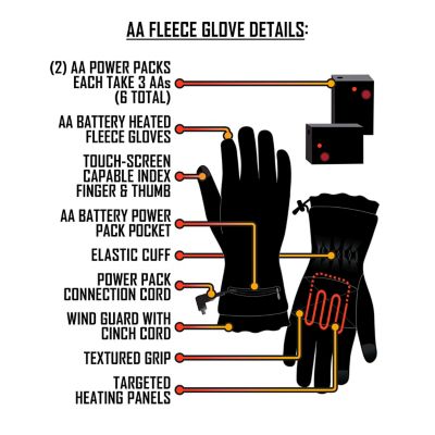 Image showing 5 th ActionHeat Unisex Adult AA Battery Heated Fleece Winter Gloves, 1-Pair
