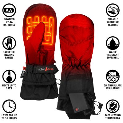 Image showing  Unisex Adult Polyester AA Battery Heated Mittens, 1-Pair