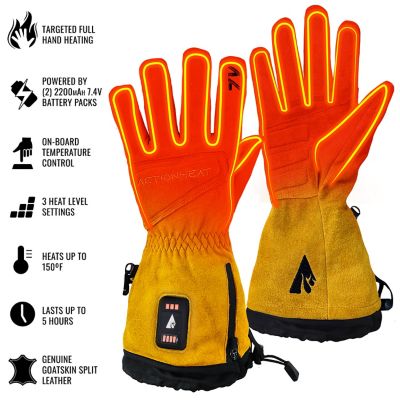 Image showing  Men's Leather 7V Heated Rugged Work Winter Gloves, 1-Pair