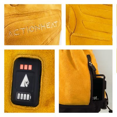 Image showing  Men's Leather 7V Heated Rugged Work Winter Gloves, 1-Pair