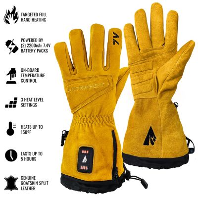 Image showing 6 th ActionHeat Men's Leather 7V Heated Rugged Work Winter Gloves, 1-Pair
