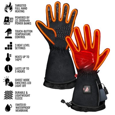 Image showing  Women's Fleece 5V Slim-Fit Fleece Heated Winter Gloves, 1-Pair