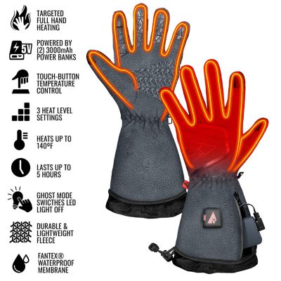 Image showing  Women's Fleece 5V Slim-Fit Fleece Heated Winter Gloves, 1-Pair