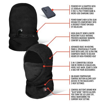 Image showing  Unisex Adult 5V Battery Heated Balaclava
