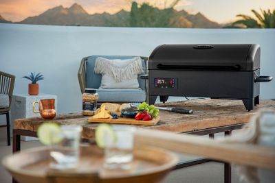 Image showing  333 sq. in. Black Label Series 300 Portable Wood Pellet Grill and Smoker, Black