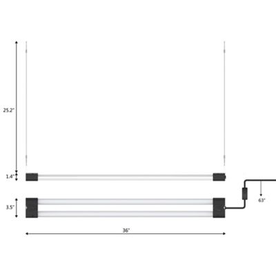 Image showing 6 th BoostGro 125 Watt Equivalent 2,400-Lumen 3 ft. LED Grow Light, 20W Full Spectrum 5000K, 660 nm Red Light Enriched