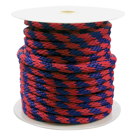 Rope King 5/8 in. x 140 ft. Blue/Red Solid Braided Poly Rope