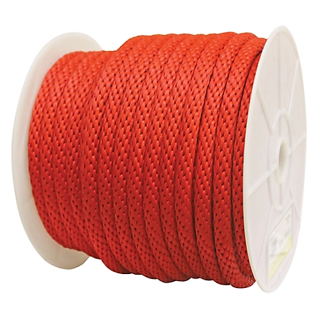 Rope King 5/8 in. x 140 ft. Red Solid Braided Poly Rope