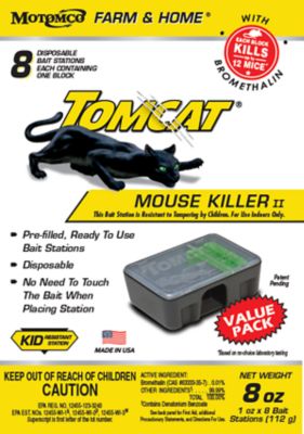 Tomcat Mouse Killer Kid-Resistant Disposable Mouse Bait Stations, 8 pk.