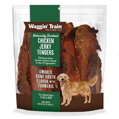 Waggin' Train Smoked Chicken Jerky with Bone Broth and Turmeric Dog Treats, 24 oz.