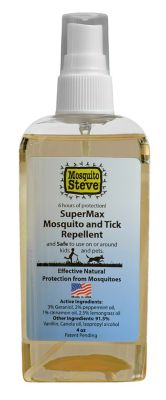 Mosquito Steve Supermax Topical Repellent for Mosquitoes and Ticks, 4 oz.
