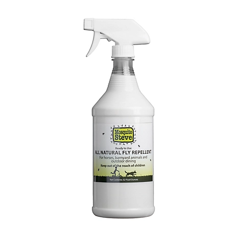 Mosquito Steve Fly Spray for Horses and Other Barnyard Animals- Lasts Up to Three Days