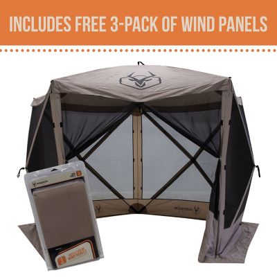 Gazelle G5 5-Sided Portable Gazebo, Pop-Up Hub Screen Tent, Includes 3 Free Wind Panels