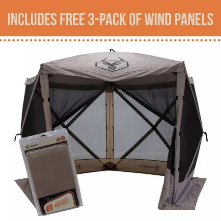 Gazelle G5 Portable 5-Sided Gazebo Pop-Up Mosquito Net Tent Includes 3 Free Wind Panels Canopies