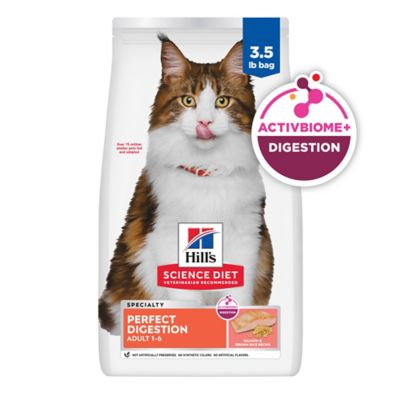Hill's Science Diet Adult Perfect Digestion Salmon Dry Cat Food, 3.5 lb.