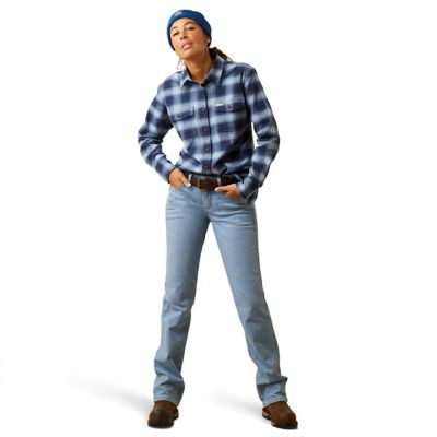 Image showing  Women's DuraStretch Rebar Flannel Collared Long-Sleeve Work Shirt