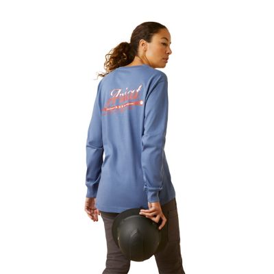 Ariat Women's Rebar Cotton Strong Work Hard V-Neck Long-Sleeve T-Shirt