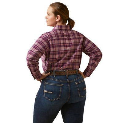 Image showing 1 th Ariat Women's DuraStretch Rebar Flannel Collared Long-Sleeve Work Shirt