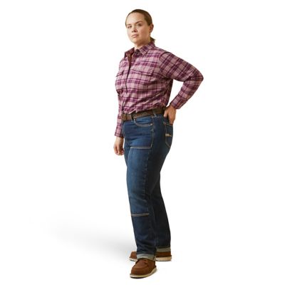 Image showing 2 th Ariat Women's DuraStretch Rebar Flannel Collared Long-Sleeve Work Shirt