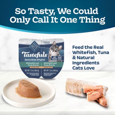 Image showing 5 th Blue Buffalo Tastefuls Spoonless Singles White Fish & Tuna Pate Wet Cat Food, 2.6 oz.