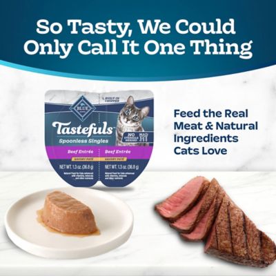 Image showing 5 th Blue Buffalo Tastefuls Spoonless Singles Beef Pate Wet Cat Food, 2.6 oz.
