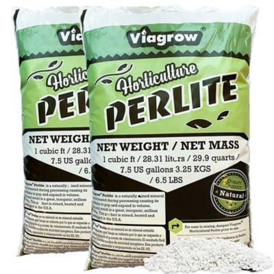 Viagrow 6 lb. 1 cu. ft. Premium Horticulture Perlite, Additive Conditioner Mix, Improves Drainage, 2-Pack